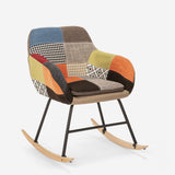 Sedia poltrona a dondolo design moderno tessuto Woodpecker