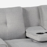 Divano letto 3 posti moderno con tavolino portabevande