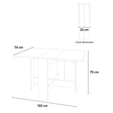 Tavolo consolle con piano a doppia ribalta pieghevole salvaspazio