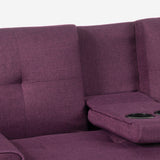 Divano letto 3 posti moderno con tavolino portabevande