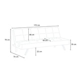 Divano letto in tessuto con porta USB e gambe in metallo design Astralis