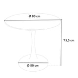 Tavolo rotondo per sale da pranzo nero e bianco