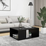 Tavolino da Salotto Nero 90x67x33 cm in Legno Multistrato Tavolino moderno