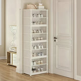 Scaffale per scarpe trasparente a più strati - Armadio per scarpe autoportante con design antipolvere