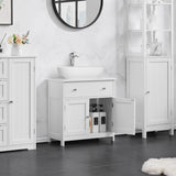 Mobiletto per Lavabo con Cassetto e Ripiano in Armadietto Bagno con Supporto Sottolavabo