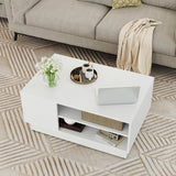 Tavolino da centro moderno con ripiano portaoggetti a due livelli