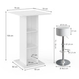 Tavolino da bar „Rodeo“ bianco con Sgabello da bar