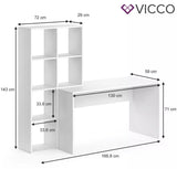 Vicco Scrivania + Scaffale Mara Divisorio Tavolo per computer Tavolo da lavoro