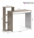 Vicco Scrivania Leo Scrivania Mensola Tavolo PC Scaffale Bianco Sonoma