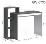 Vicco Scrivania Leo Scrivania Mensola Tavolo PC Scaffale Bianco Antracite