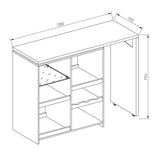 Tavolo da Bar con Scaffale Mobile Bianco
