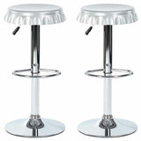 Set 2 Sgabelli Bar Cucina Seduta Forma Tappo di Bottiglia Sgabello Girevole Nero