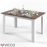 VICCO Tavolo da pranzo KARLOS 140cm Bianco Noce Tavolo da sala da pranzo