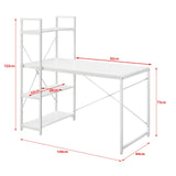 Scrivania Con Scaffale Tavolo da Ufficio Computer Lavoro PC Bianca