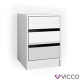 Comodino Armadio da camera da letto Sherry 3 cassetti Tavolino da servizio Vicco