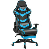 Sedia Gaming Poltrona Ufficio Ergonomica con Poggiapiedi Reclinabile 180° Nera