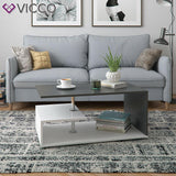 Vicco Tavolino da divano Guillermo Tavolino da salotto bianco antracite 91x52