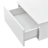 Tavolino da caffè con Cassetto e Ripiano Tavolino da Salotto 95x55x31 cm Bianco