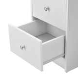 Scrivania con 3 Ripiani e 3 Cassetti 120 x 49 x 72cm Tavolo da PC Bianco/Quercia