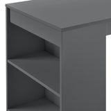 Tavolo Alto da Bar 110 x 50 x 103 cm Penisola Cucina con 3 Ripiani - Grigio