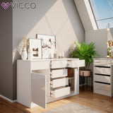 Comodino Credenza Credenza Sherry Credenza Cassetti Armadietto multiuso Vicco