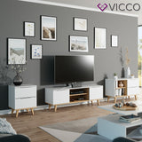 Credenza bassa TV Tavolo TV NEPTUNE Credenza bianco Scandinavo Rovere Vicco