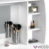 VICCO Toeletta Trucco Tavolo MAX Cosmetici Tavolino Specchio bianco