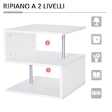 Tavolino Da Salotto Basso con Ripiani Arredamento Moderno in Legno Bianco