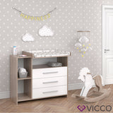 VICCO Cassettone con fasciatoio Scaffale con fasciatoio Mobile per bebè