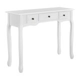 [en.casa] Tavolo Consolle Vintage con 3 Cassetti 78x100x35 cm da Salotto Bianco