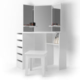 Toilette per il trucco Tavolino trucco Toilette tavolino specchiera Ariel Bianco