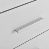 [en.casa]® Comodino da letto bianco con 3 cassetti como tavolo d´appoggio stanza