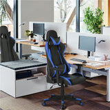 Poltrona Sedia Gaming Ufficio Ergonomica Schienale Alto Reclinabile 180° Nera