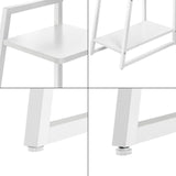 Scrivania Con Leiter-Regal Tavolo da Ufficio Computer Lavoro PC Bianco