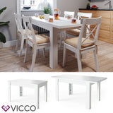Tavolo da cucina estraibile 120-160x80cm bianco Tavolo Vicco