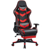 Sedia Gaming Poltrona Ufficio Ergonomica con Poggiapiedi Reclinabile 180° Nera