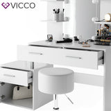 Tavolo cosmetico da trucco make-up specchio + LED Bianco Maria Vicco