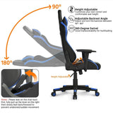 Poltrona Sedia Gaming Ufficio Ergonomica Schienale Alto Reclinabile 180° Nera