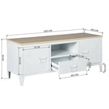Armadietto Mobiletto TV con Cassetto Metallo MDF Mobile Televisione Moderno Bian