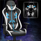 Poltrona Sedia Gaming Ufficio Ergonomica Schienale Alto Reclinabile 180° Nera
