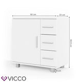VICCO Mobile da bagno ILIAS Bagno Specchio Scaffale Credenza di base Armadio