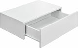 Mensola Cassetto Sospeso da Parete Scaffale in Legno MDF Bianco 40x24x10cm