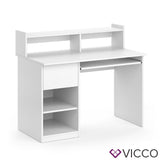 Vicco Scrivania Tavolo per ufficio Tavolo lavoro Keno bianco Tavolo per computer