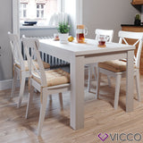 Tavolo da cucina estraibile 120-160x80cm bianco Tavolo Vicco