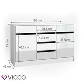 Comodino Credenza Credenza Sherry Credenza Cassetti Armadietto multiuso Vicco