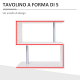 Tavolino Da Salotto Basso con Ripiani Arredamento Moderno in Legno Bianco