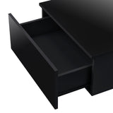 Tavolino Basso da caffè con Cassetto e Ripiano x Salotto 95 x 55 x 31 cm Nero
