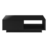 Tavolino Basso da caffè con Cassetto e Ripiano x Salotto 95 x 55 x 31 cm Nero