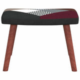 Poltrona Patchwork Chic Sedia Sgabello Poggiapiedi Legno Multicolore