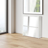 Scarpiera in legno con 2/3 scomparti armadietto bianco con specchio da ingresso